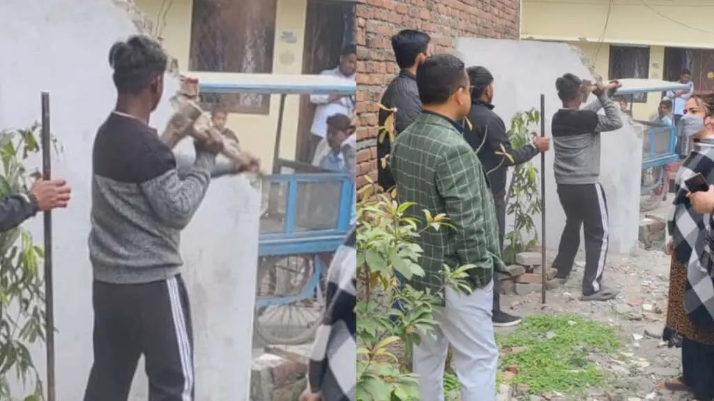 हल्द्वानी में गरजा नगर निगम का पीला पंजा: राजपुरा में नजूल की कीमती जमीन पर दोबारा कब्जे की कोशिश नाकाम; नगर आयुक्त ने खुद मौके पर खड़े होकर ढहाया अवैध गेट