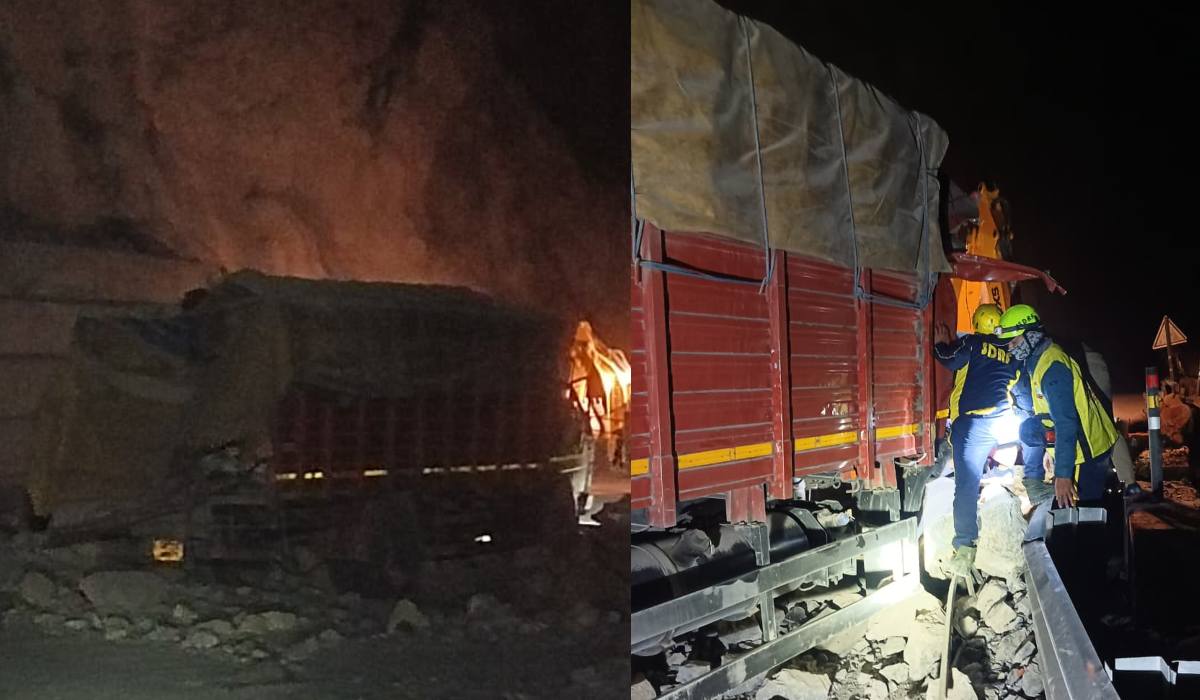 तोताघाटी में तड़के भूस्खलन का कहर: ट्रक पर गिरे भारी पत्थर, चालक की मौत